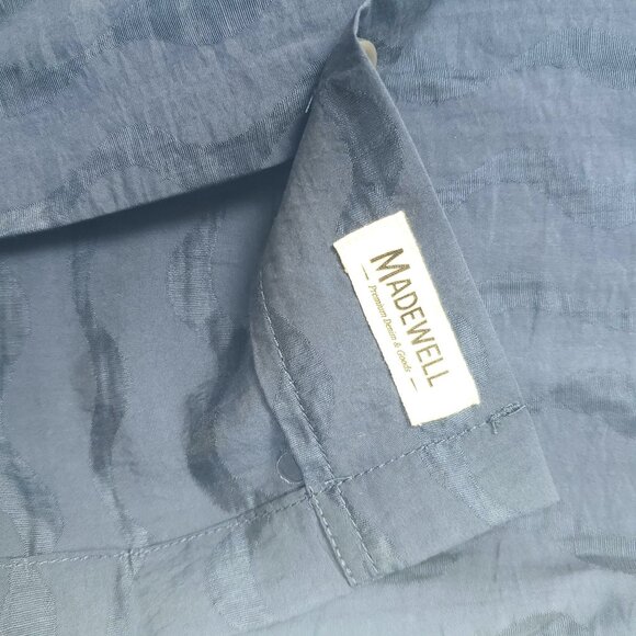Madewell Boxy Short-Sleeve Shirt in Jacquard Men Size XS Warm Midnight Blue NWT - Picture 12 of 16